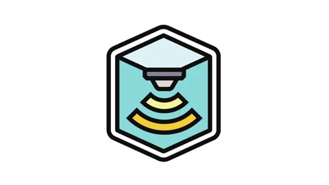 Built sensor color icon animation Stock Footage 326115710