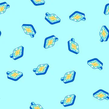 Built sensor isometric icon seamless pattern 스톡 일러스트