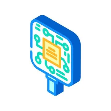 Built sensor isometric icon vector illustration Stock Illustration