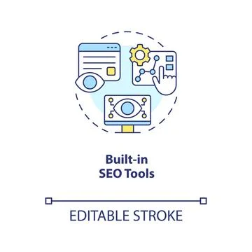 Built-in SEO tools concept icon 스톡 일러스트