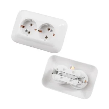 Built-in socket isolated on white background Foto stock