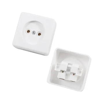 Built-in socket isolated on white background Stock Photos