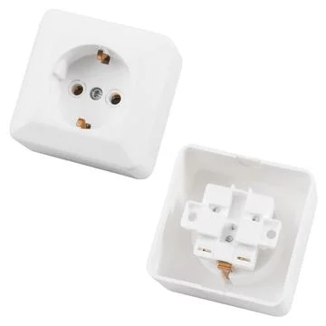 Built-in socket isolated on white background Stock Photos