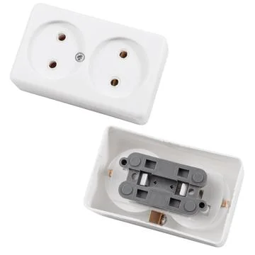 Built-in socket isolated on white background Stock Photos