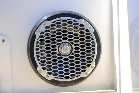 Built-in stereo speakers close up Stock Photos