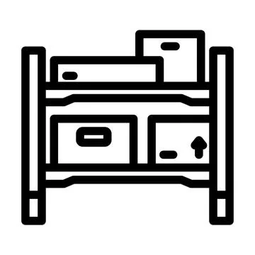 Built storage line icon vector illustration Stock Illustration