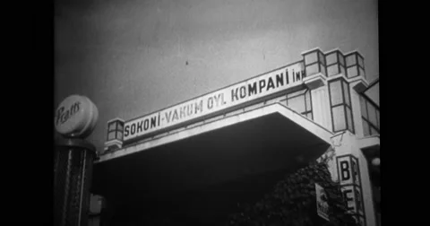 Built structure of socony vacuum oil company Inc Stock Footage 43499325