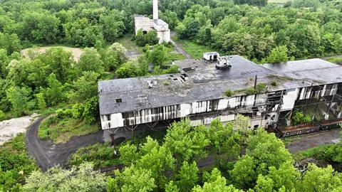 Built Structures - Jamesville Quarry Cement Factory - Syracuse, NY 库存照片