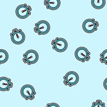 Built timer vector seamless pattern Stock Illustration