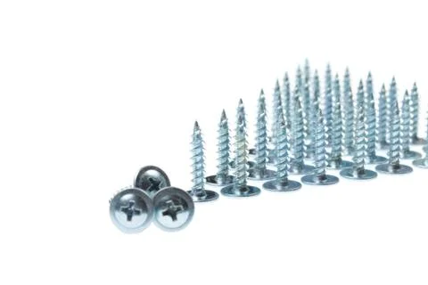 Built triangle silver screws Stock Photos
