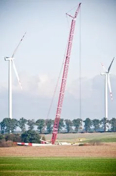 Built wind power stations Stock Photos