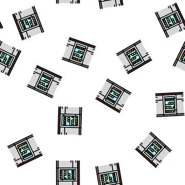 Built in wine cooler vector seamless pattern Stock Illustration