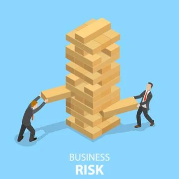 Buiness risks flat isometric vector concept. Stock Illustration