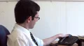 Buisness man talking on work phone HD Footage