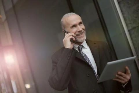 Buisnessman outside Foto stock
