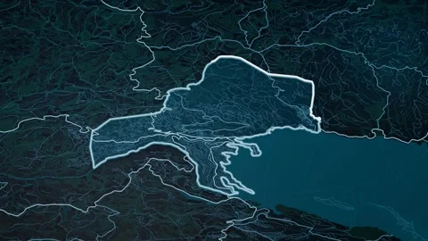 Bukavu Democratic Republic of the Congo Glowing Digital Map Animation 4K 動画素材 339779541