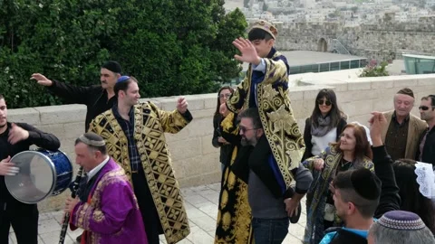 A Bukharic Bar Mitzvah. NTSC Stock Footage 155197701