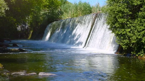 Buki Canyon Fall, Ukrainian Falls, Beautiful Waterfall Stock-Footage 63868194