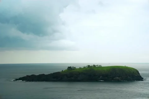 Bukit Asah Desa Bugbug Bali, timelapse view from the shore to the island Stock Footage 234705076