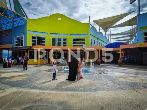 Bukit Merah lake resort water theme park entrance. Stock Image #235646771