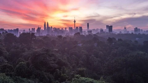 BUKIT TUNKU PAN UP Stock Footage 100179784