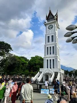 Bukittinggi Clock Tower or Jam Gadang, a tourist destination in Bukittinggi City Fotos de archivo