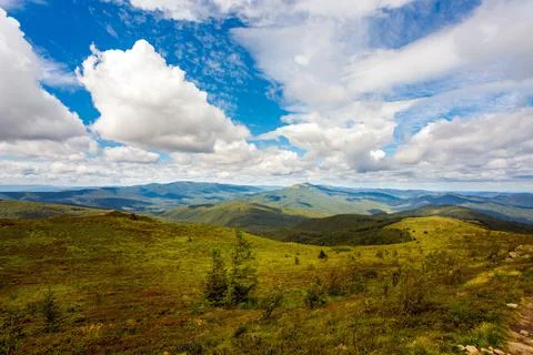 Bukowe Berdo path in Bieszczady Stock Photos