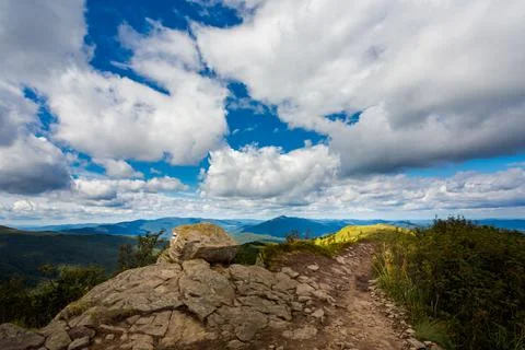 Bukowe Berdo path in Bieszczady Stock Photos