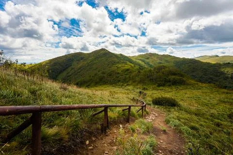 Bukowe Berdo path in Bieszczady Stock Photos