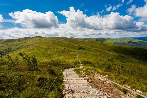 Bukowe Berdo path in Bieszczady Stock Photos