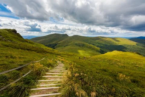 Bukowe Berdo path in Bieszczady Stock Photos