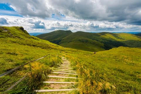 Bukowe Berdo path in Bieszczady Stock Photos