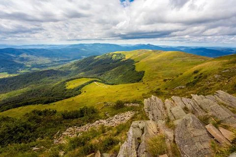Bukowe Berdo path in Bieszczady Stock Photos