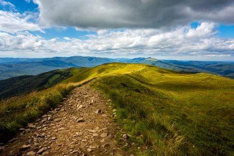Bukowe Berdo path in Bieszczady Stock Photos