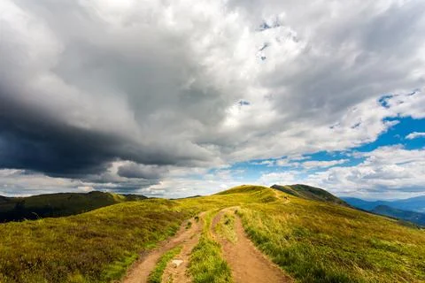 Bukowe Berdo path in Bieszczady Stock Photos