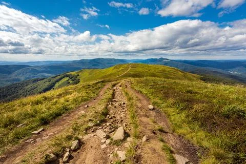 Bukowe Berdo path in Bieszczady Stock Photos
