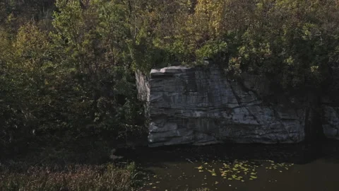 Buky Canyon waterfall deep river valley Hirskyi Tikych Cherkasy Ukraine Stock Footage 220652712
