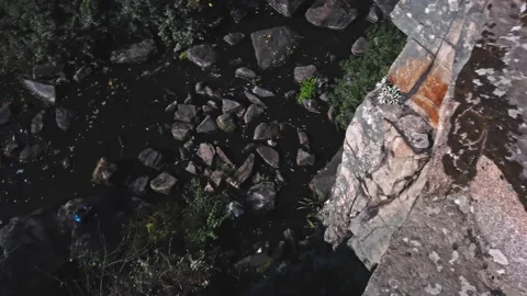 Buky Canyon waterfall deep river valley Hirskyi Tikych Cherkasy Ukraine Stock Footage 220652826