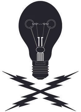 Bulb and Bolt Black Stock Illustration