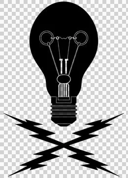 Bulb and Bolt Black Stock Illustration