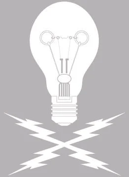 Bulb and Bolt White Stock Illustration