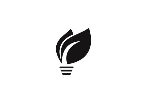 Bulb and leaf logo design modern trendy Stock Illustration