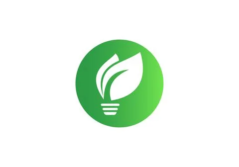 Bulb and leaf logo design modern trendy Stock Illustration