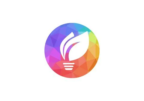 Bulb and leaf logo design modern trendy Stock Illustration