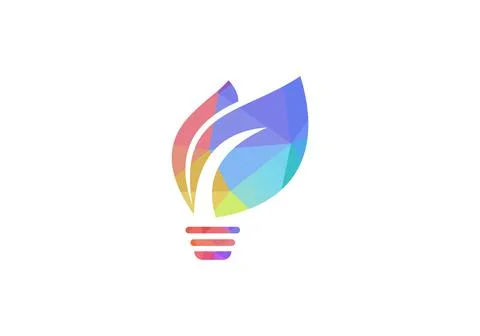 Bulb and leaf logo design modern trendy Stock Illustration