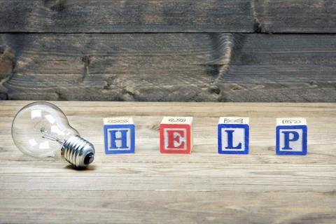 Bulb and word Help Photos