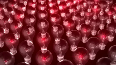 Bulb Animation 3D Visuals RED Video stock 47129636