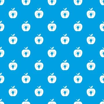 Bulb apple pattern seamless blue Stockillustratie