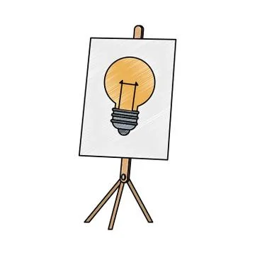 Bulb big idea on whiteboard scribble 스톡 일러스트