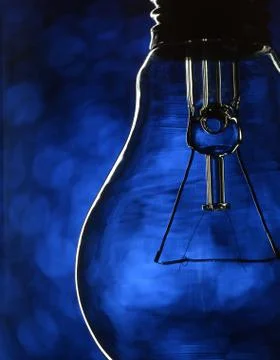 Bulb on blue 写真素材